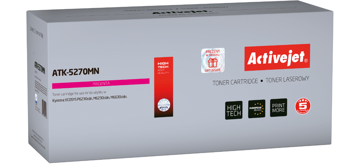 Activejet ATK-5270MN Toner do drukarki Kyocera, Zamiennik Kyocera TK-5270M; Supreme; 6000 stron; Purpurowy. - zdjęcie 6
