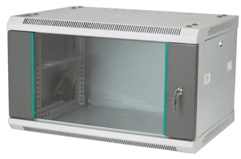 Alantec-Szafka wisząca 19" 4U 450mm d szklane szara - zdjęcie 1