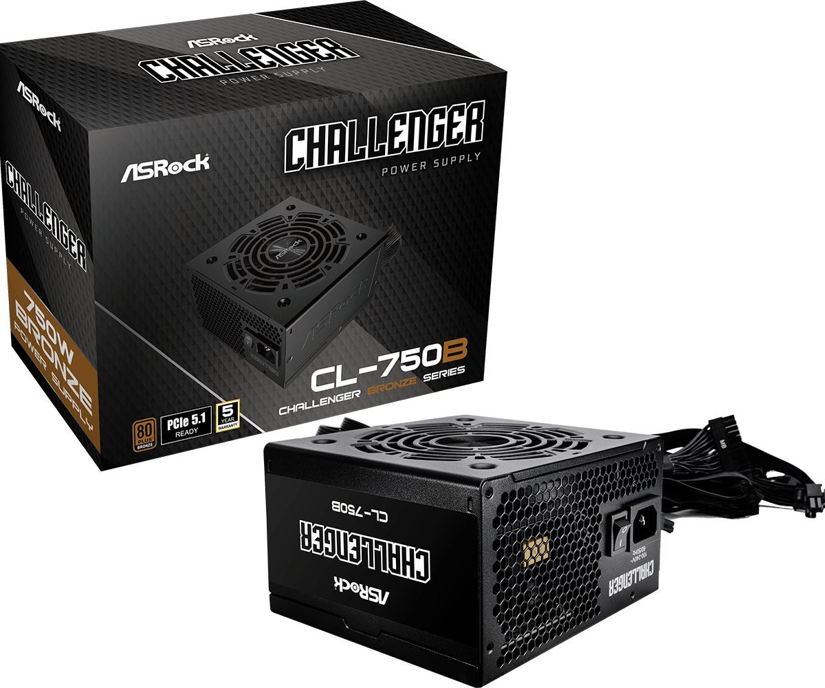 Zasilacz ASRock CHALLENGER 750W 80 Plus Bronze (90-UXC075-BNEAAA) - zdjęcie 1