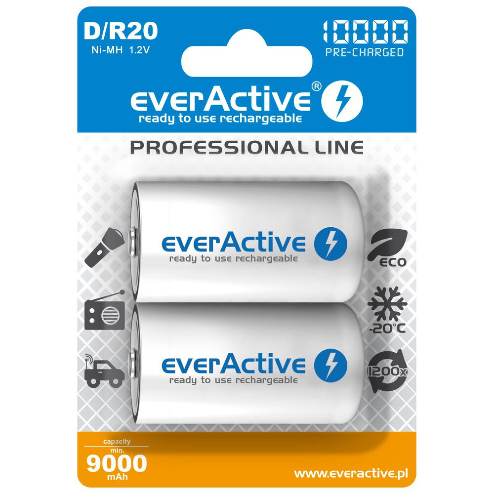 EVERACTIVE AKUMULATORKI LR20 D EVHRL20-10000 - zdjęcie 1
