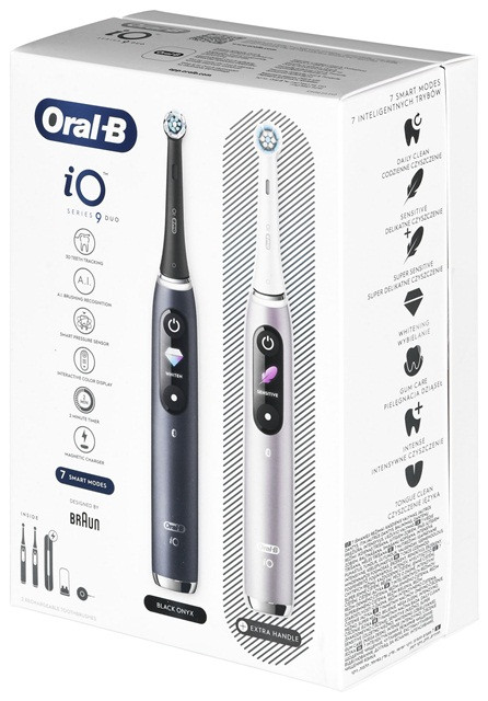 Braun Oral-B szczoteczka elektryczna iO 9N zestaw DUO BLACK ONYX & ROSE QUARTZ - zdjęcie 4