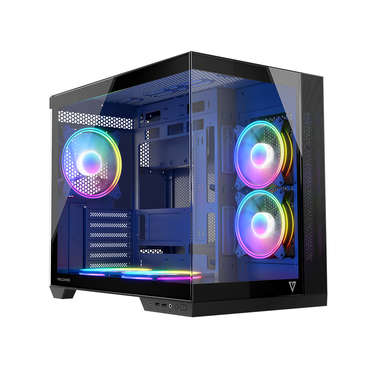 MODECOM OBUDOWA VOLCANO PANORAMA APEX ARGB 5F MIDI BLACK - zdjęcie 2