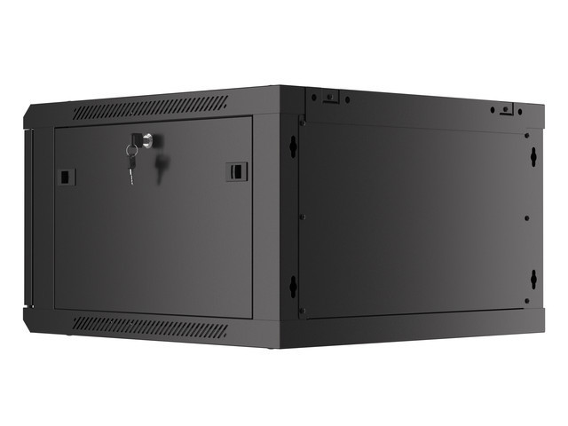 Lanberg szafa instalacyjna wisząca 19'' 6U 600x600mm czarna (drzwi szklane) - zdjęcie 2