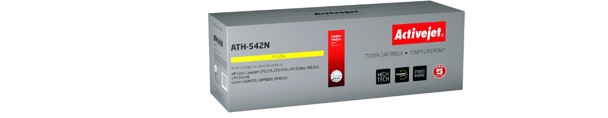 Activejet ATH-542N Toner do drukarek HP, Canon, Zamiennik HP 125A CB542A, Canon CRG-716Y; Supreme; 1600 stron; żółty. - zdjęcie 6