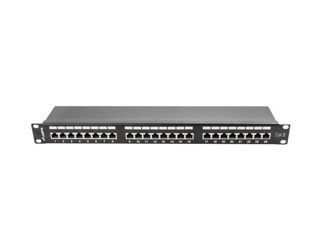 Lanberg patch panel 24 port 1u kat.6 ftp czarny pps6-1024-b - zdjęcie 2