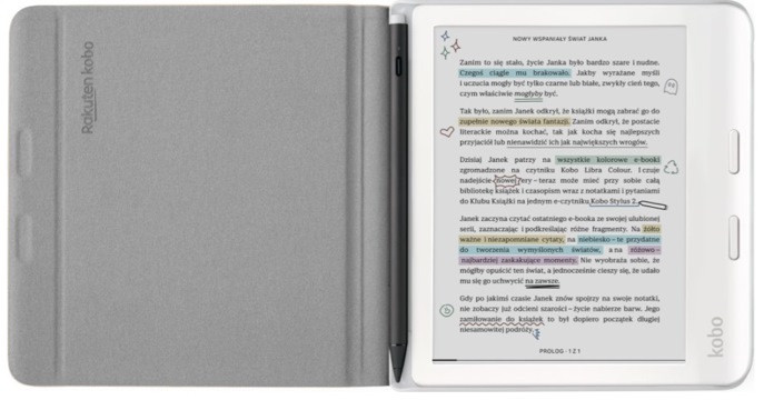 Etui Kobo Libra Colour Notebook SleepCover Case Sand Beige - zdjęcie 1