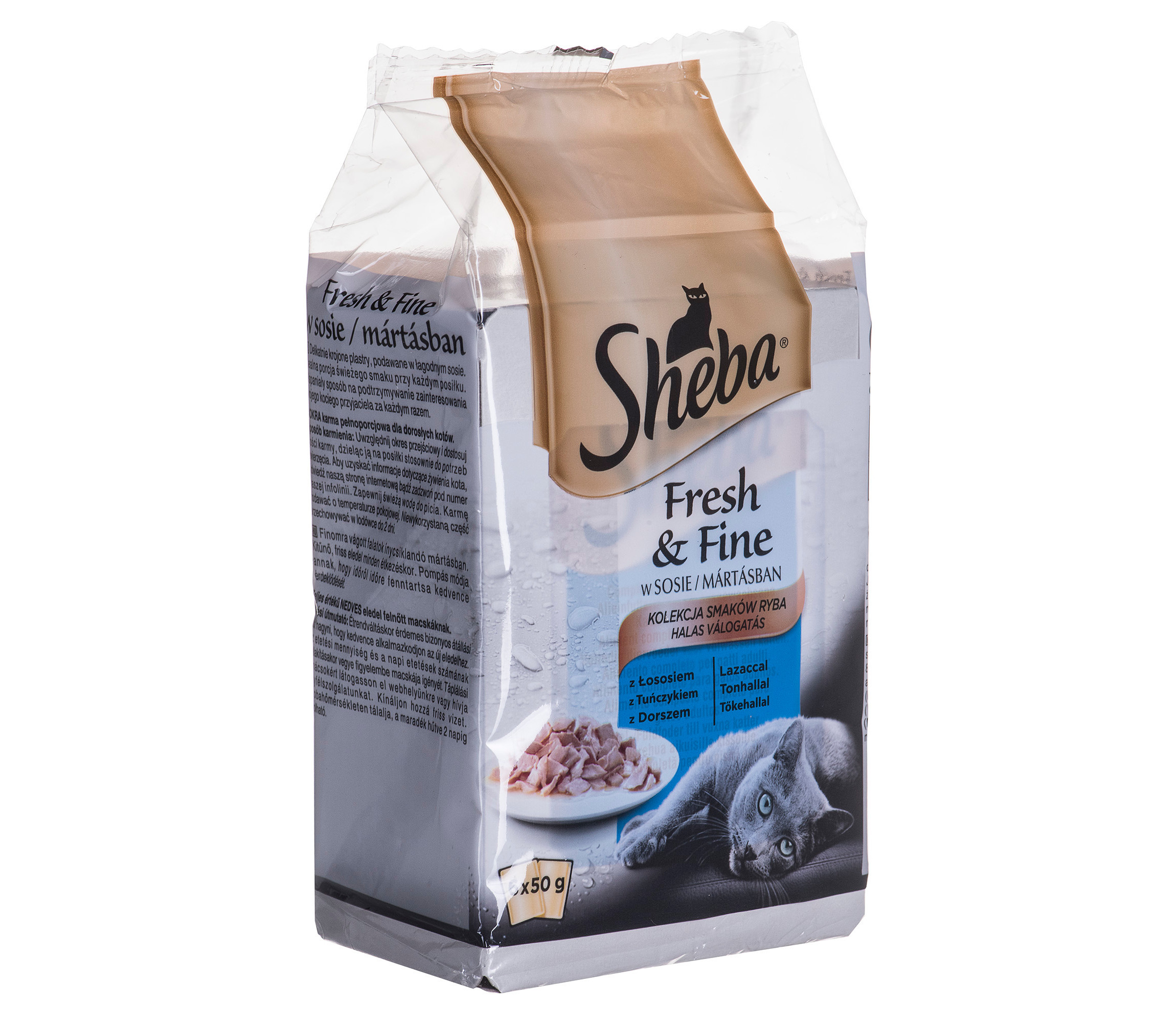 SHEBA Mini rybne dania w sosie - mokra karma dla kota - 6x50 g - zdjęcie 1