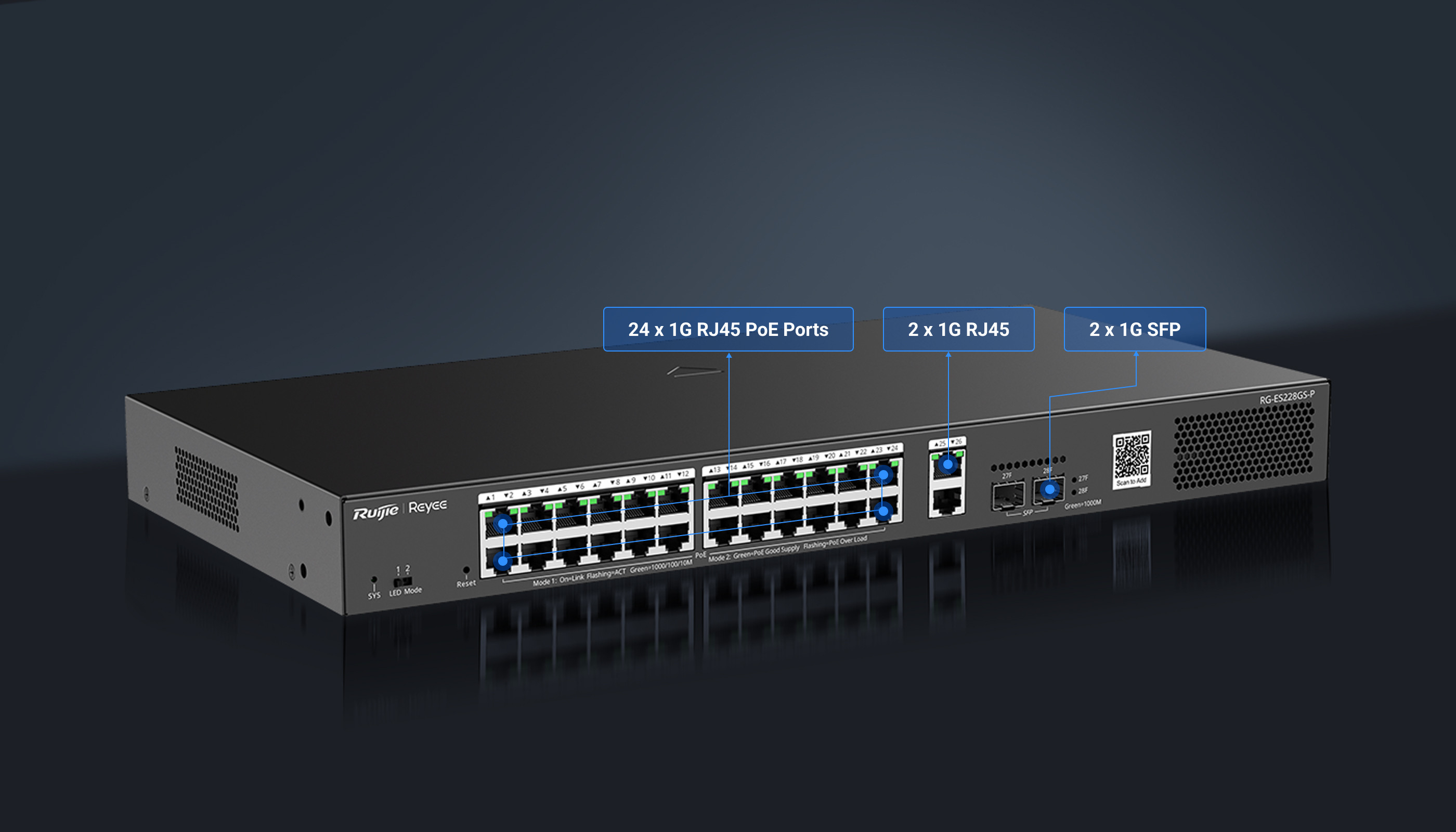 Switch Smart Ruijie Reyee RG-ES228GS-P - zdjęcie 2