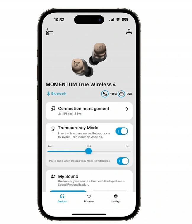 Słuchawki SENNHEISER MOMENTUM TRUE WIRELESS 4 - BLACK COPPER - zdjęcie 10