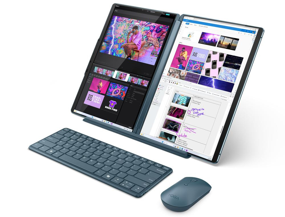Lenovo Yoga Book 9 13IMU9 Ultra 7 155U 2x 13.3" 2.8K OLED 400nits Glossy 60Hz 32GB LPDDR5x-7467 SSD512 Intel Arc Graphics Win11 Tidal Teal - zdjęcie 2