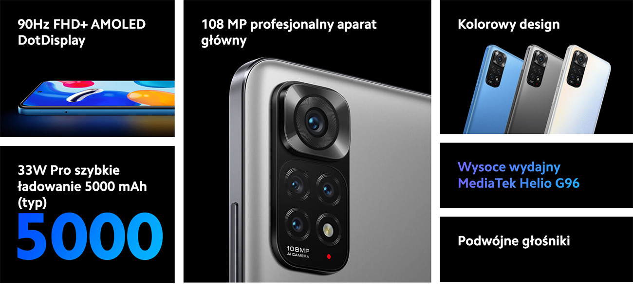 Smartfon Xiaomi Redmi Note 11S 6/128GB Niebieski - zdjęcie 2