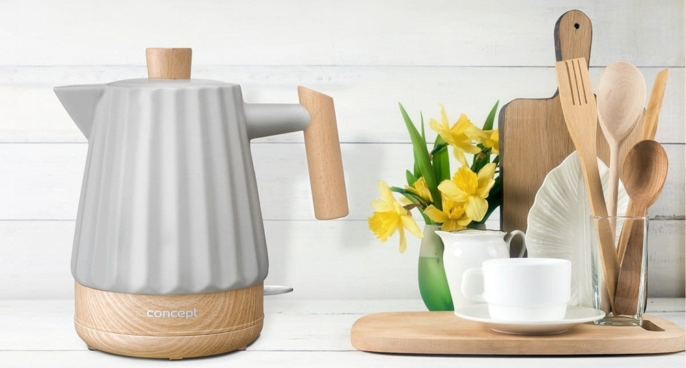 Czajnik elektryczny ceramiczny szary RK0091 CONCEPT - zdjęcie 1