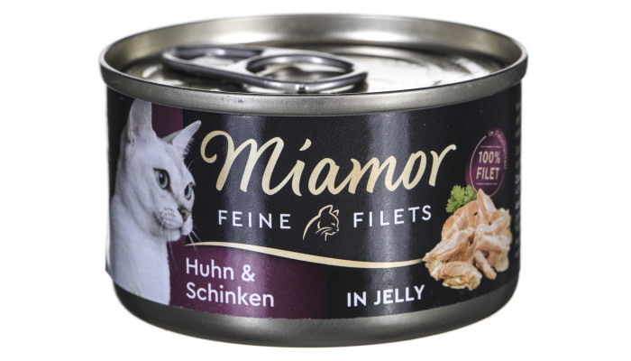 MIAMOR Feine Filets - filety mięsne kura z szynką i ryżem - mokra karma dla kota - 100 g - zdjęcie 1