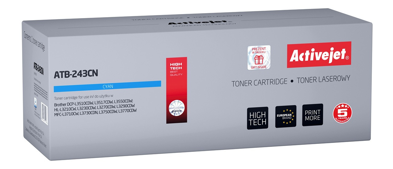 Activejet ATB-243CN Toner do drukarki Brother, Zamiennik Brother TN-243C; Supreme; 1000 stron; błękitny. - zdjęcie 6