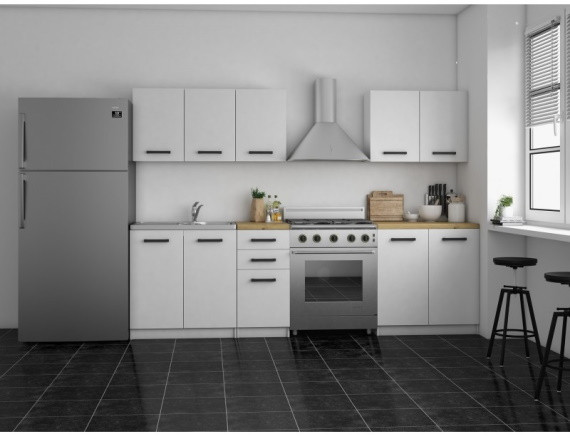 KUCHNIA SET 2M BIAŁY MAT, BLAT ARTISAN - zdjęcie 2