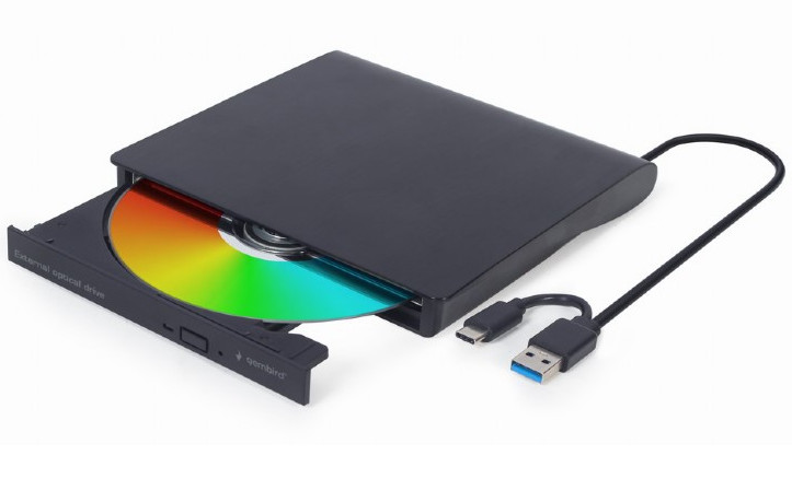GEMBIRD NAGRYWARKA DVD, CD USB 3.1 SLIM CZARNA - zdjęcie 1