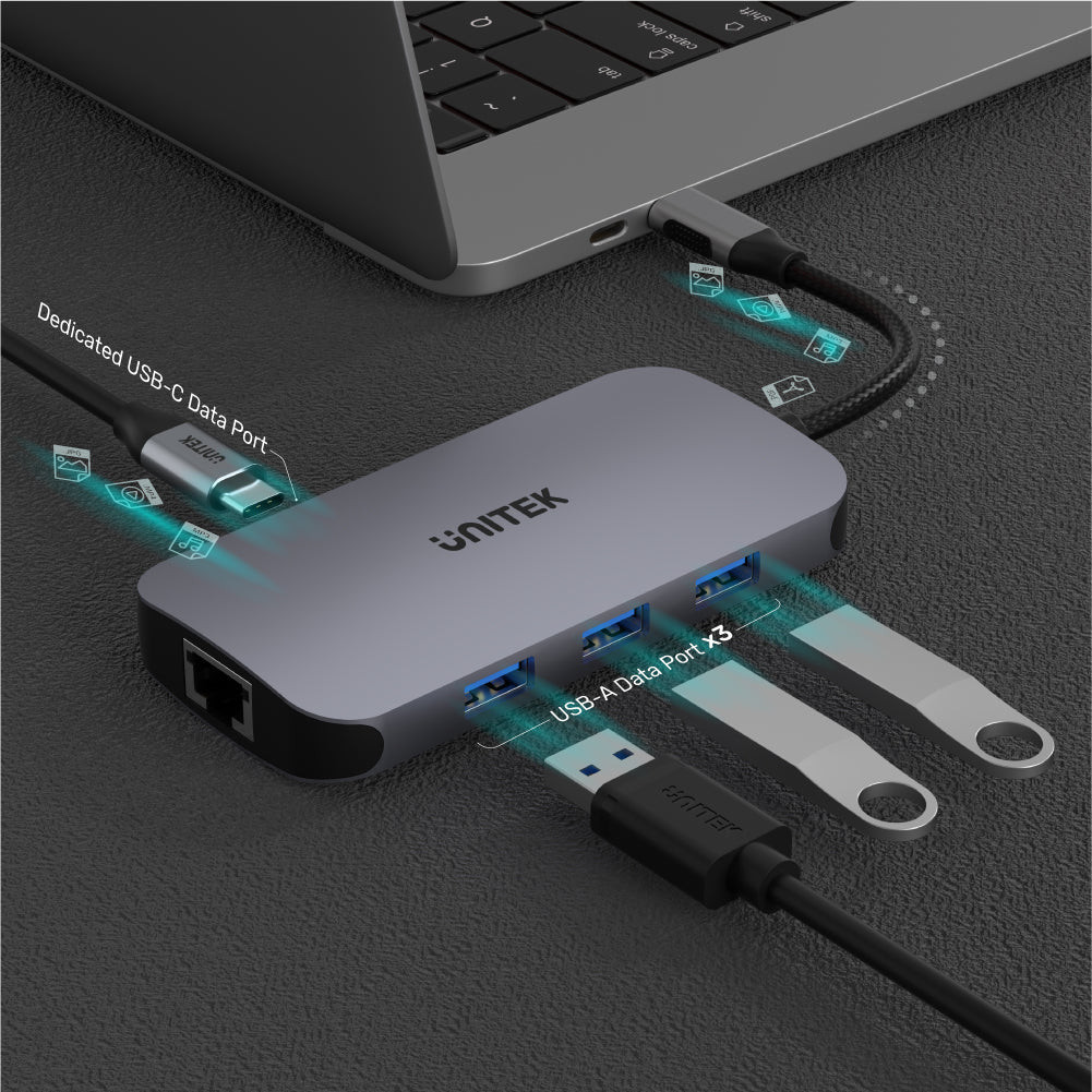 UNITEK HUB USB-C N9+, USB-C, HDMI, PD 100W, SD - zdjęcie 2