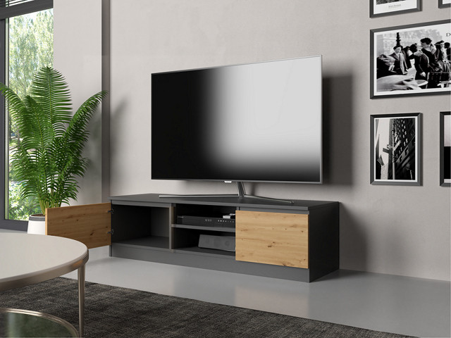 Szafka RTV 140x40xH36 antracyt/artisan - zdjęcie 2
