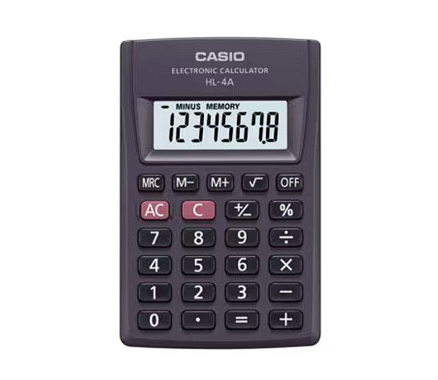 CASIO Kalkulator kieszonkowy HL-4A-B 8-cyfrowy 56x87mm czarny - zdjęcie 1