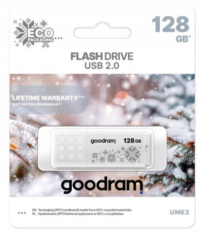 Pendrive GoodRam UME2-1280W00R11-WI (128GB; USB 2.0; kolor biały) WINTER - zdjęcie 2