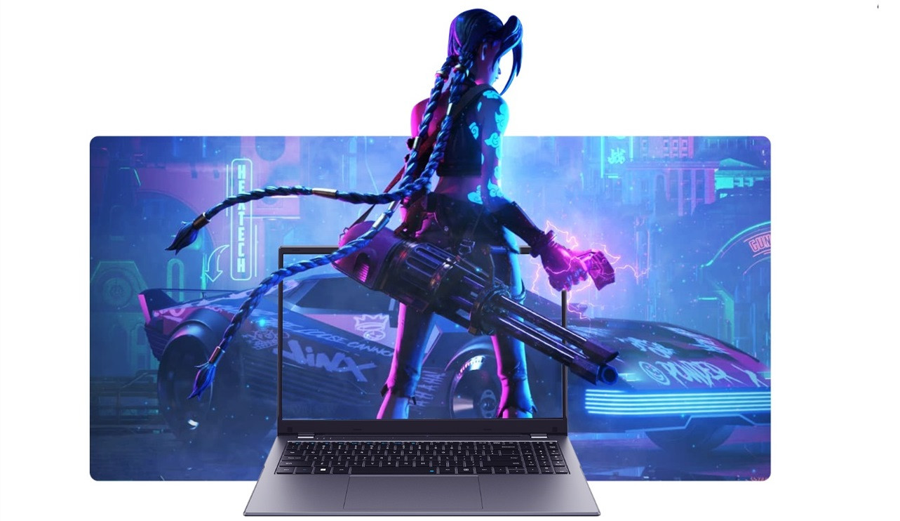 Chuwi GemiBook Plus Celeron N100 15.6" FHD AG 8GB SSD256 BT LAN Win11 Gray - zdjęcie 3