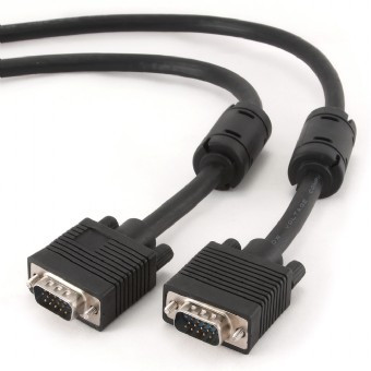 Kabel do monitora hd15 m/m hq 3m ekran+ferryt black cc-ppvga-10-b - zdjęcie 1