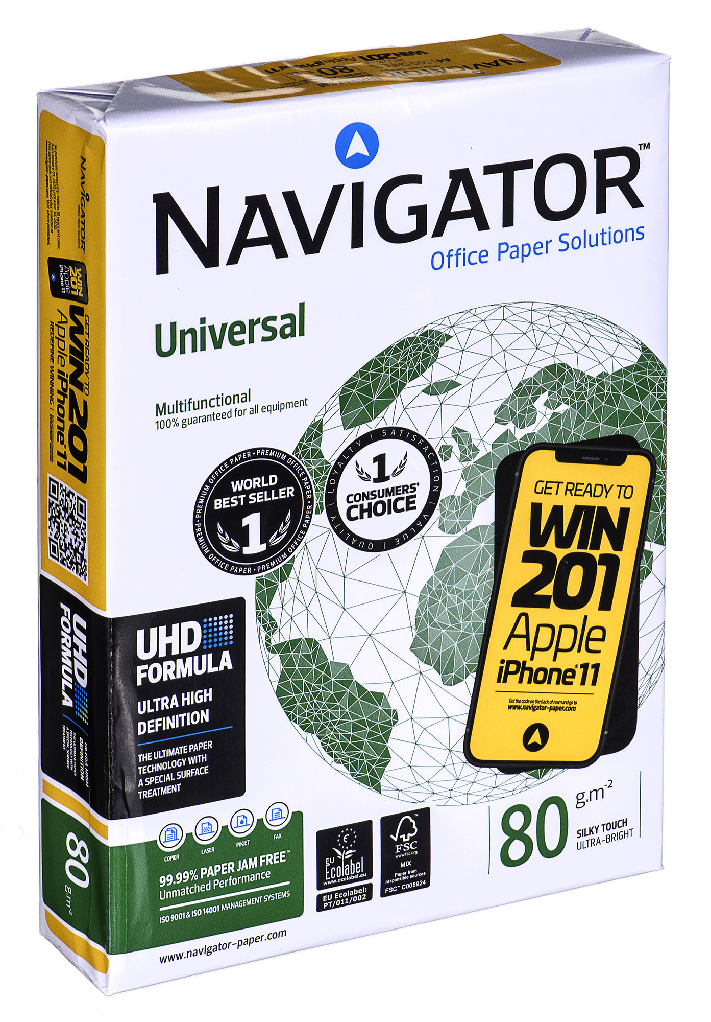 Papier xero ksero biurowy Universal Premium Navigator 8247A80 (A4; 80g/m2; 500 szt.arkuszy; papier biały) - zdjęcie 1