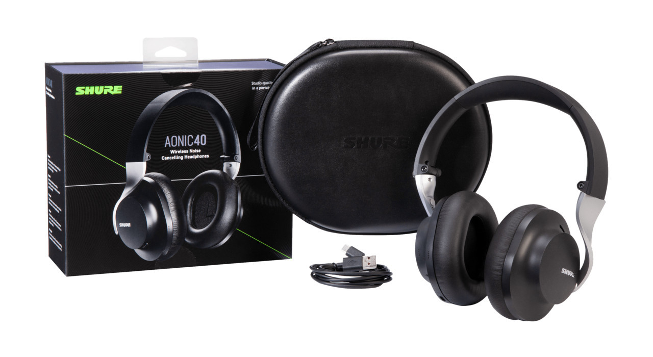 Shure SBH1DYBK1-EFS - Profesjonalne słuchawki bezprzewodowe AONIC 40 z systemem ANC (czarne) - zdjęcie 6