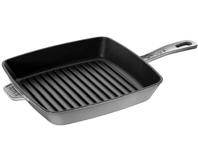 Kwadratowa patelnia żeliwna grillowa STAUB 40501-109-0 - grafitowa 30 cm - zdjęcie 2