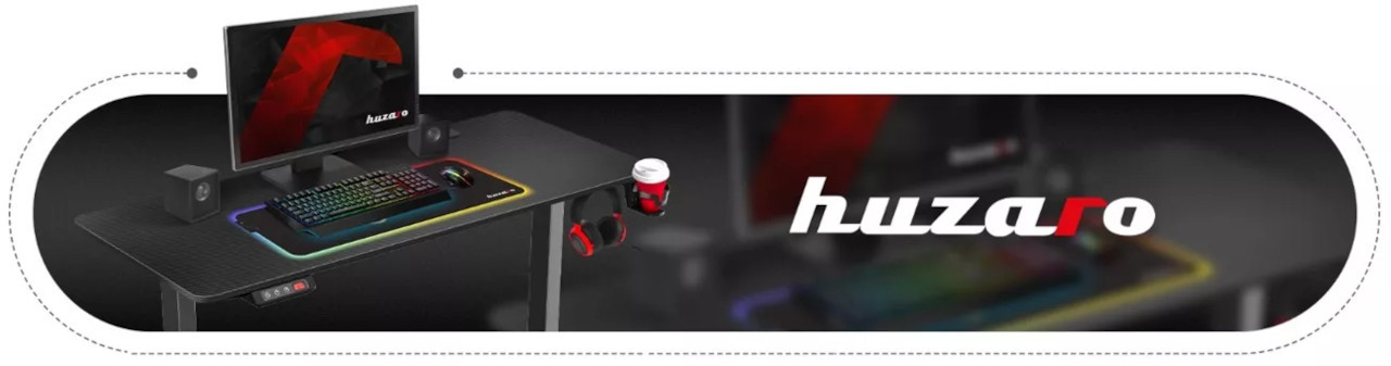 Biurko gamingowe Huzaro Hero 3.3 White RGB - zdjęcie 1