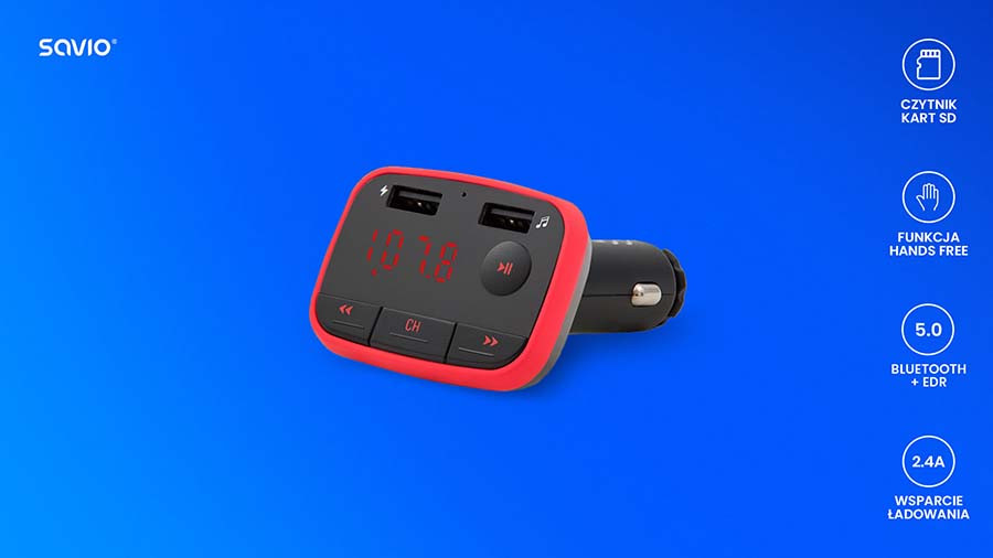 SAVIO TRANSMITER FM BLUETOOTH TR-10 - zdjęcie 2