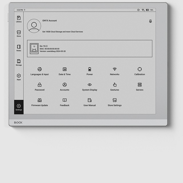 Czytnik e-booków Onyx Boox Go 10,3" Carta 1200 64GB Wi-Fi Grey - zdjęcie 6