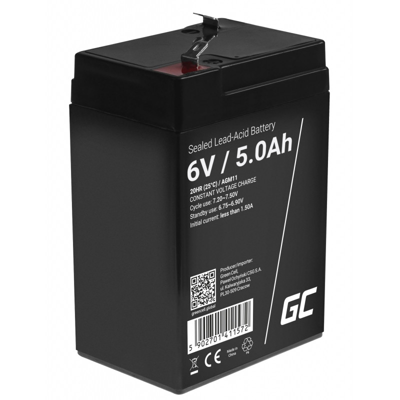 GREEN CELL AKUMULATOR ŻELOWY AGM11 6V 5AH - zdjęcie 1