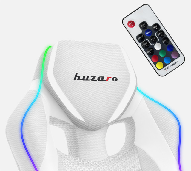 Fotel gamingowy Huzaro Force 2.5 RGB WHITE MESH - zdjęcie 5