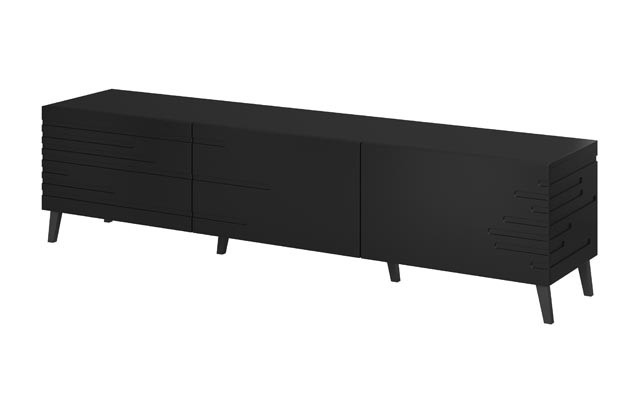 Szafka RTV NOVA 186x40x48 czarny mat - zdjęcie 1