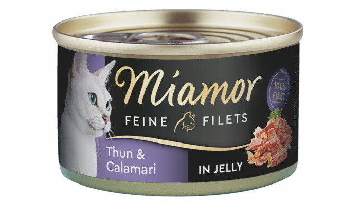 MIAMOR Feine Filets - filety mięsne tuńczyk z kalmarem - mokra karma dla kota - 100g - zdjęcie 1