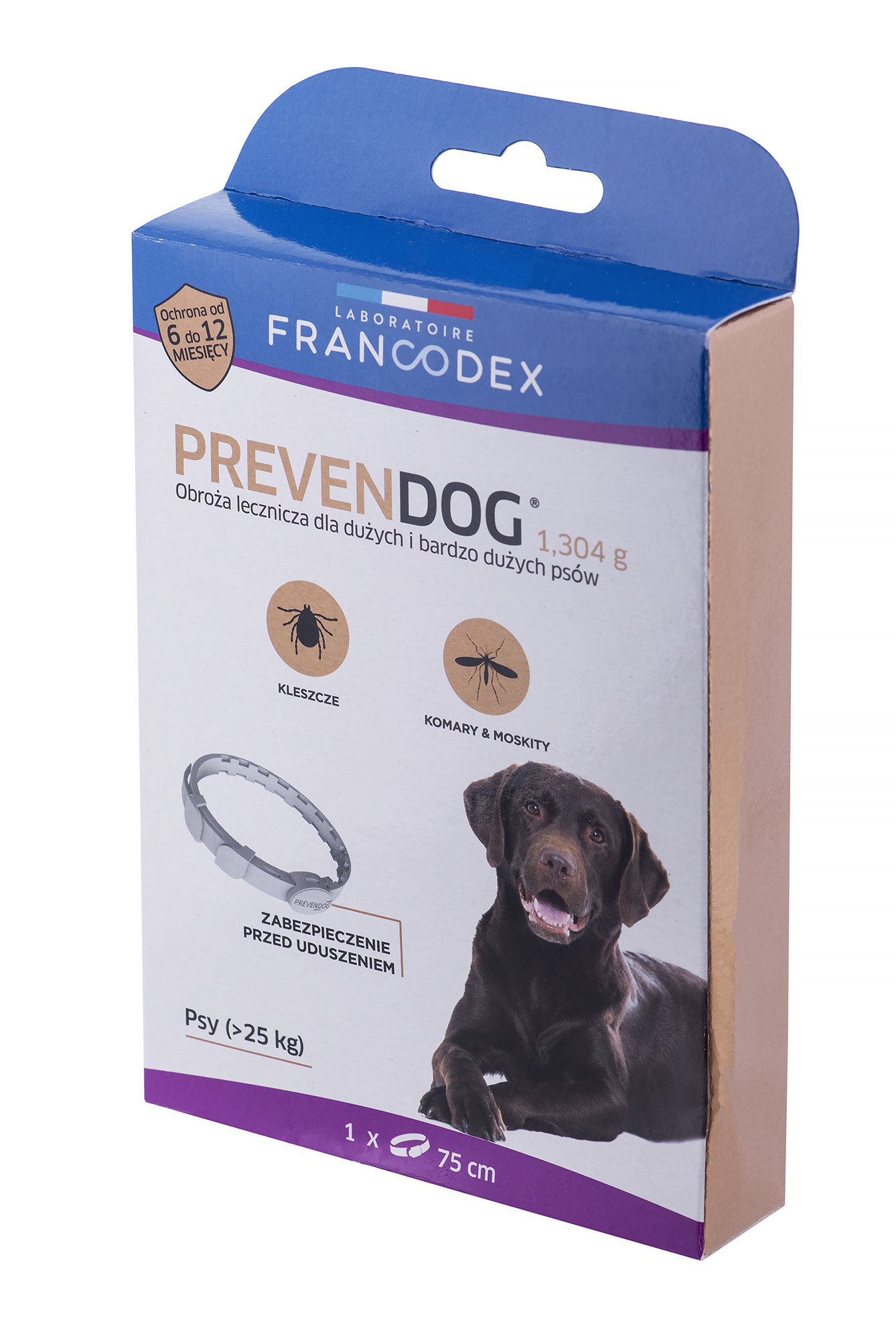 FRANCODEX PrevenDog - obroża przeciw kleszczom - 75 cm - zdjęcie 1