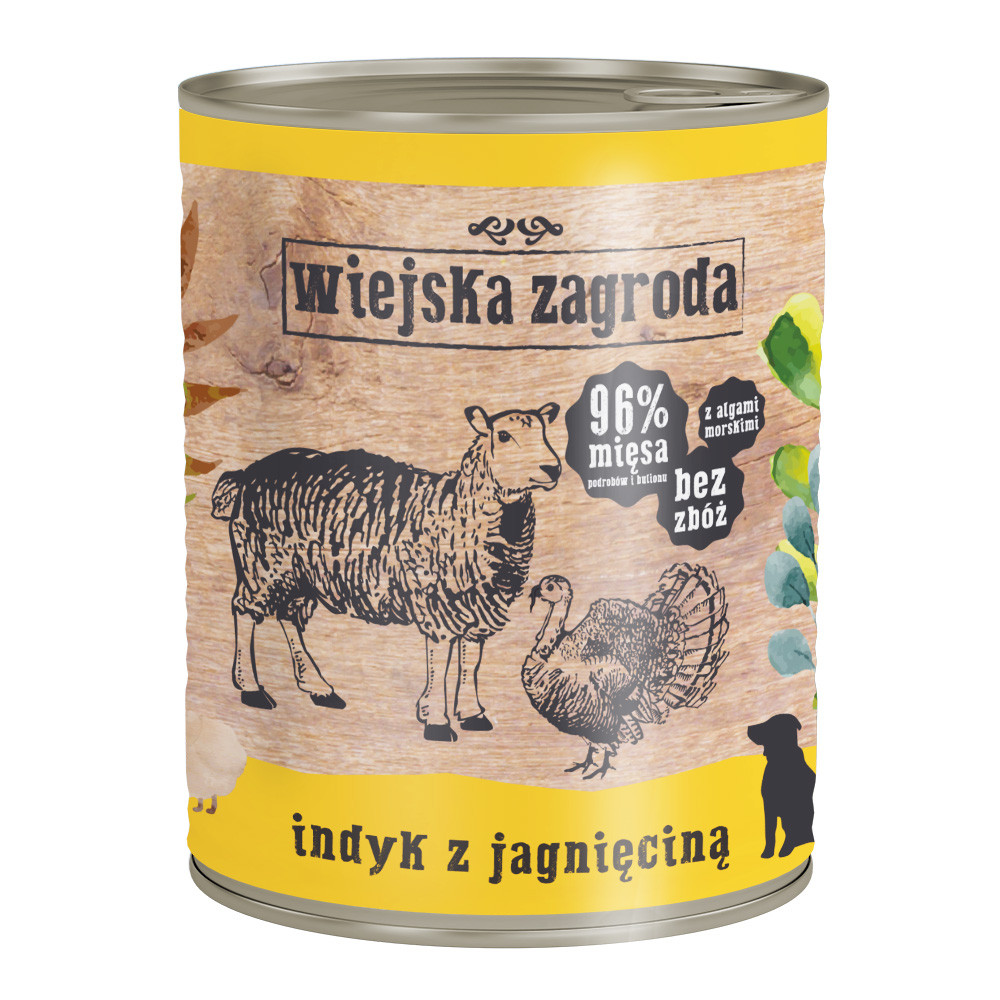 WIEJSKA ZAGRODA Indyk z jagnięciną – mokra karma dla psa - 800g - zdjęcie 1