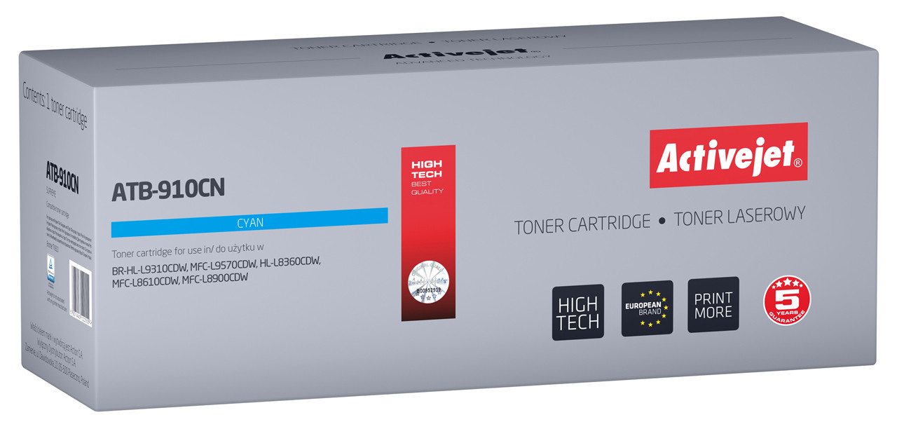 Activejet ATB-910CN Toner do drukarki Brother, Zamiennik TN910C; Supreme; 9000 stron; błękitny) - zdjęcie 1