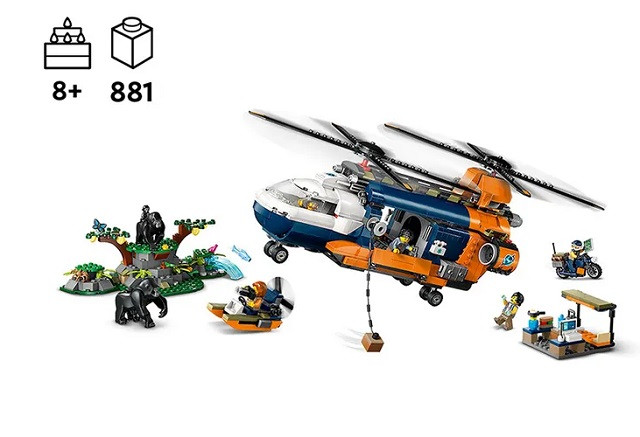 LEGO City 60437 Helikopter badaczy dżungli w bazie - zdjęcie 3