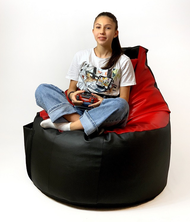 Pufa worek sako PLAYER czarny-czerwony XXL 130x90 - zdjęcie 1
