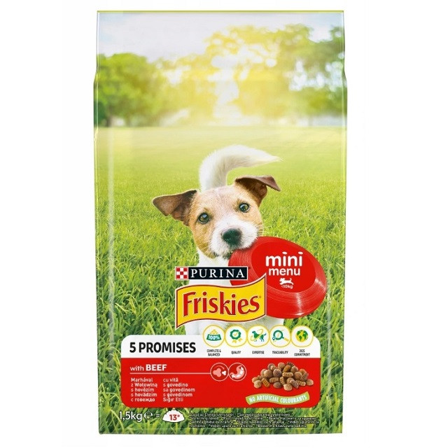FRISKIES Mini Menu Wołowina z warzywami - sucha karma dla psa - 1,5 kg - zdjęcie 1