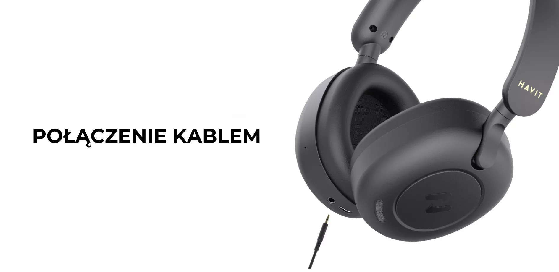 Słuchawki bezprzew. bluetooth Havit H655BT beżowy - zdjęcie 4