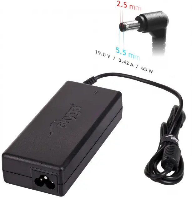 Akyga zasilacz do notebooka asus/toshiba/lenovo 19v 3.42a 65w 5.5*2.5 ak-nd-01 ak-nd-01 - zdjęcie 1