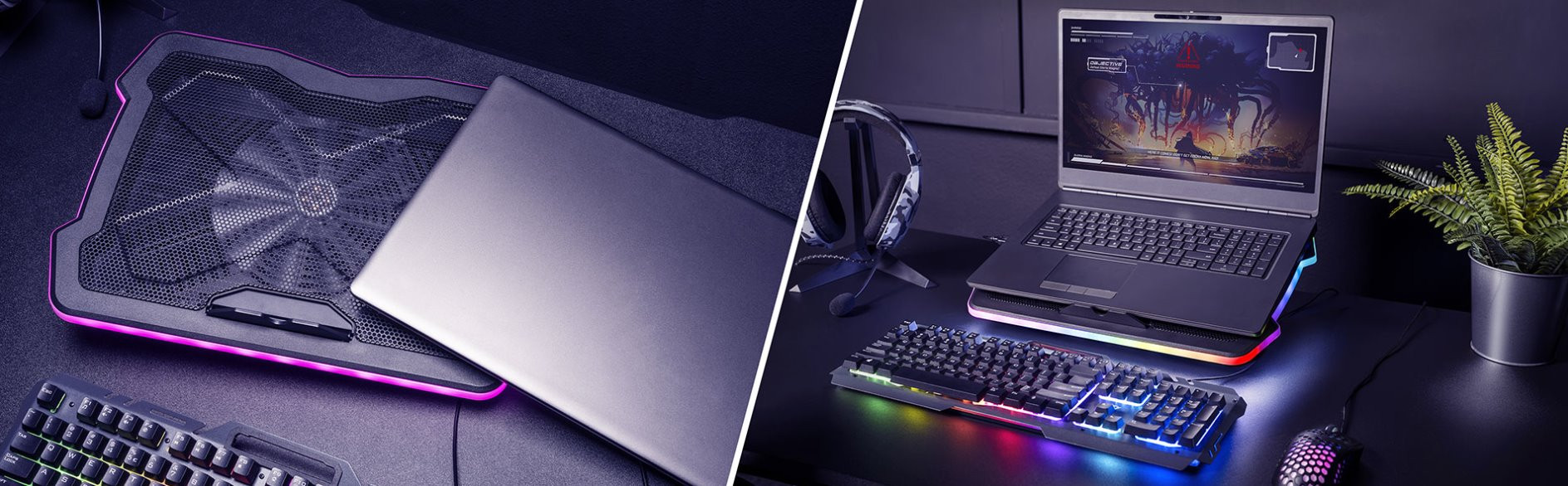 Podstawka chłodząca TRUST GXT1126 AURA LAPTOP COOLING STAND (24192) - zdjęcie 1