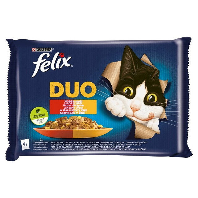 FELIX Fantastic Duo Mięso - mokra karma dla kota - 4x85g - zdjęcie 1