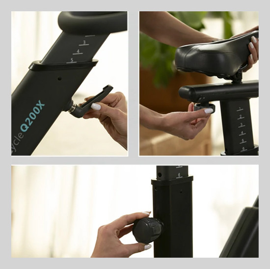 Rower stacjonarny, magnetyczny OVICX Q200X z ekranem dotykowym 15,6" TFT, WIFI bluetooth&app - zdjęcie 5