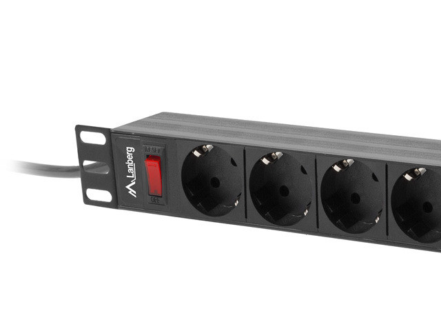 LANBERG LISTWA ZASILAJĄCA RACK 19" PDU 1U 9X SHUKO - zdjęcie 1