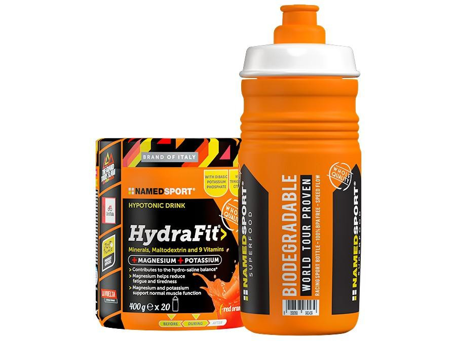 Napój hipotoniczny NAMEDSPORT Hydrafit pomarańczowy 400g + bidon gratis - zdjęcie 1