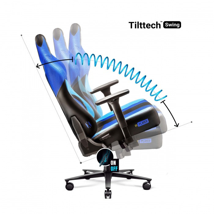 Fotel gamingowy DIABLO X-PLAYER 2.0 Frost Black normal fotel - zdjęcie 4